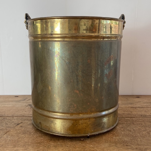 Antique Brass Bucket - Picture 3 of 13